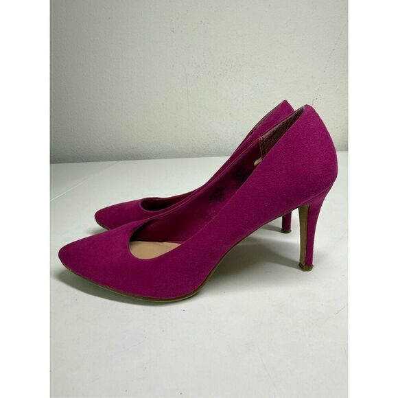 Old Navy Faux Leather Fuchsia Pumps Size 8 - Picture 1 of 11